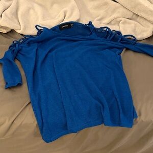 MINKPINK Royal Blue Blouse with Shoulder Ties